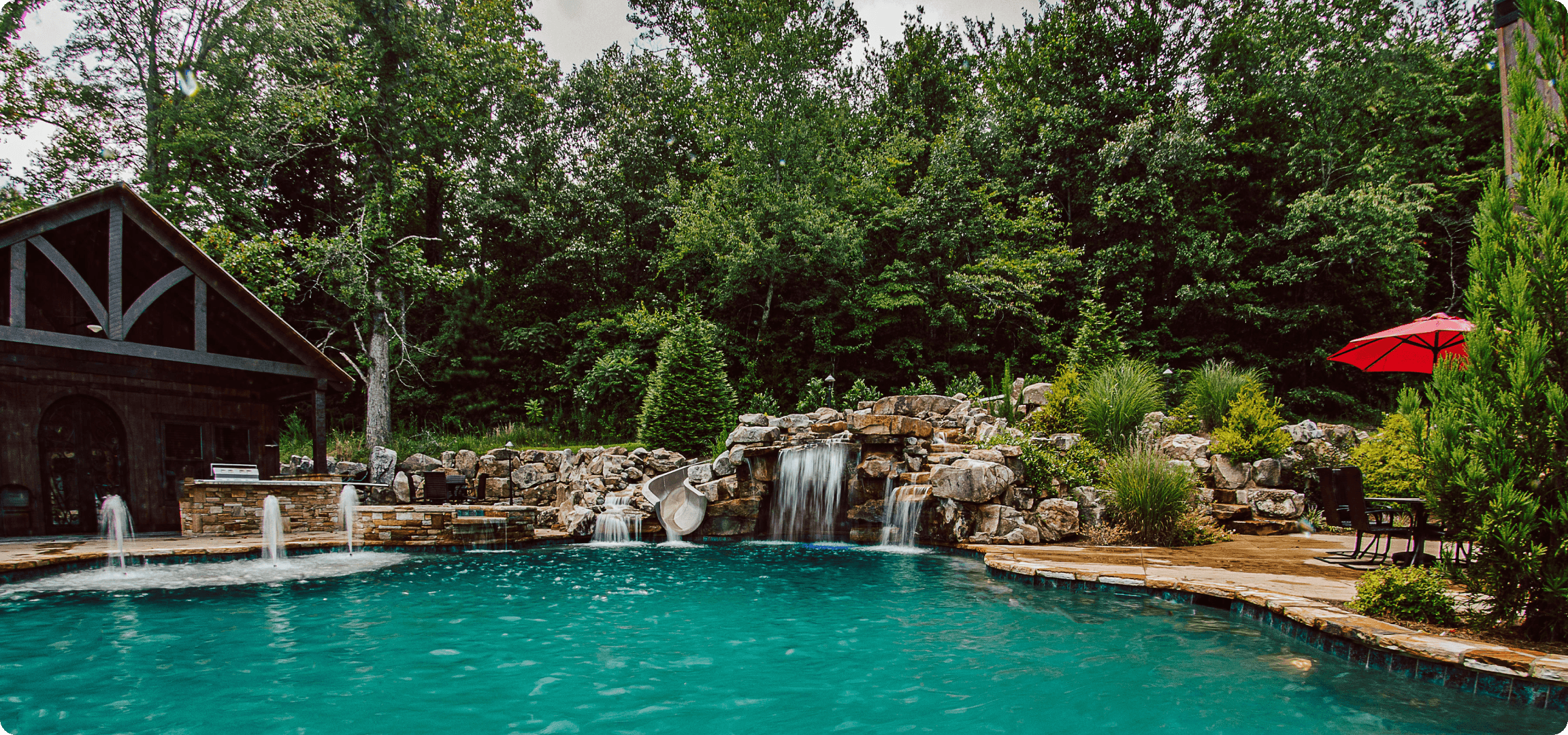 "Elegant custom-designed pool in Lake Oconee by our team"